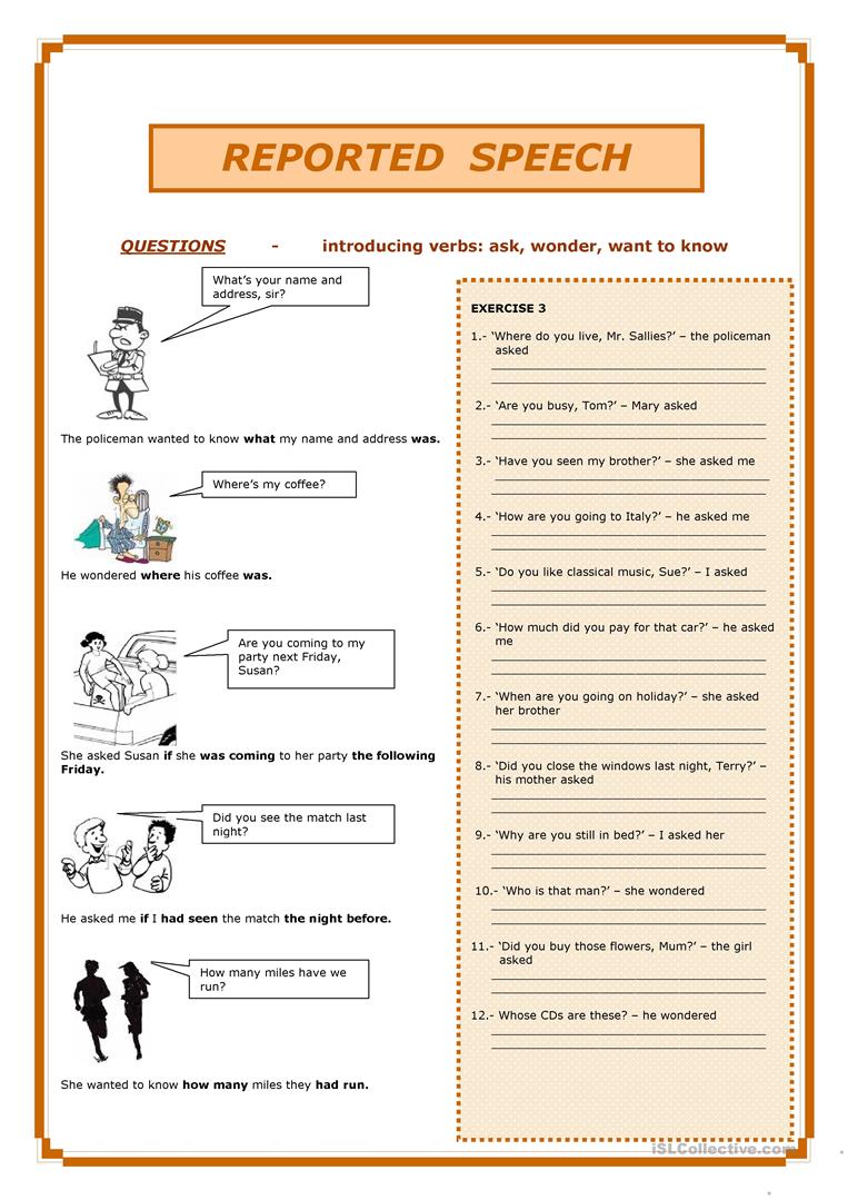 worksheets on direct speech